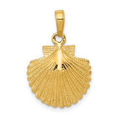 10k Scallop Shell Pendant