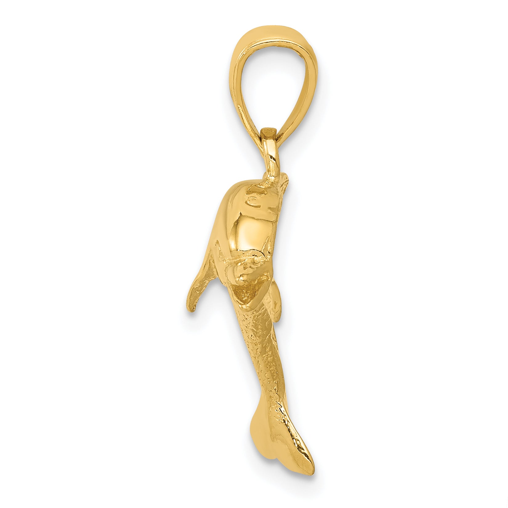 10k Jumping Dolphin Pendant