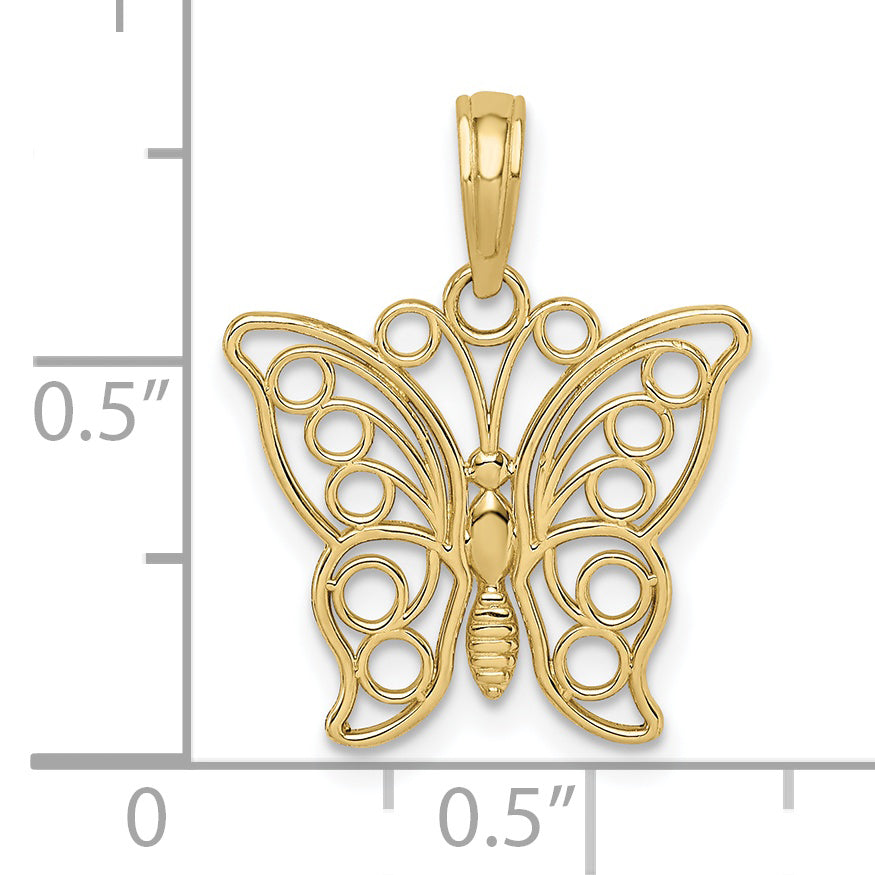 10k Butterfly Charm