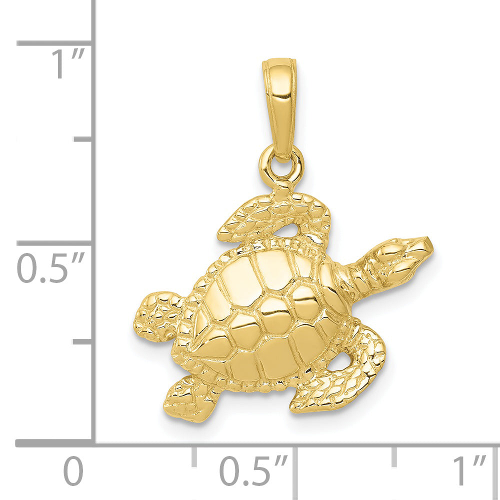 10K Turtle Pendant