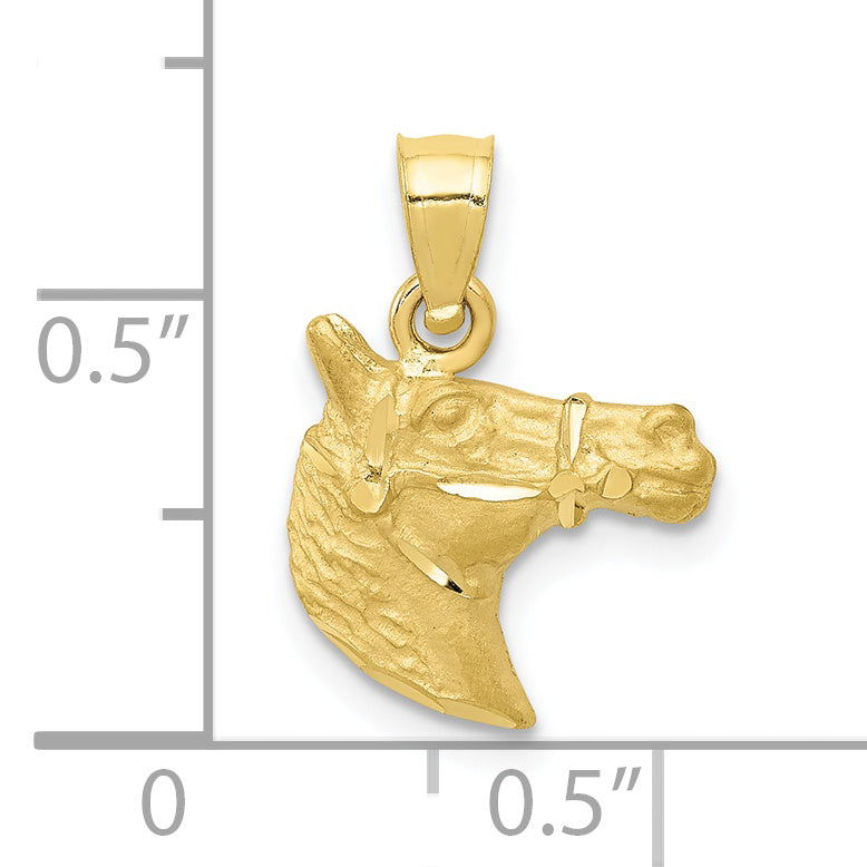 10K Diamond-cut Horse Pendant