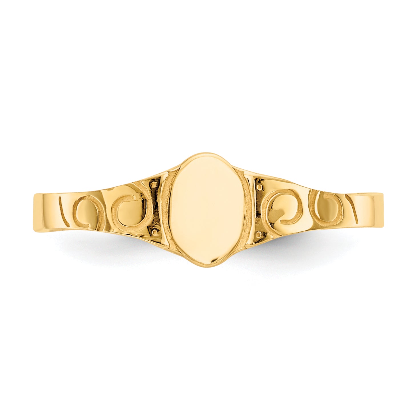 10k Polished Oval Child's Signet Ring - 3