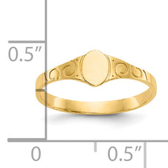10k Polished Oval Child's Signet Ring - 3