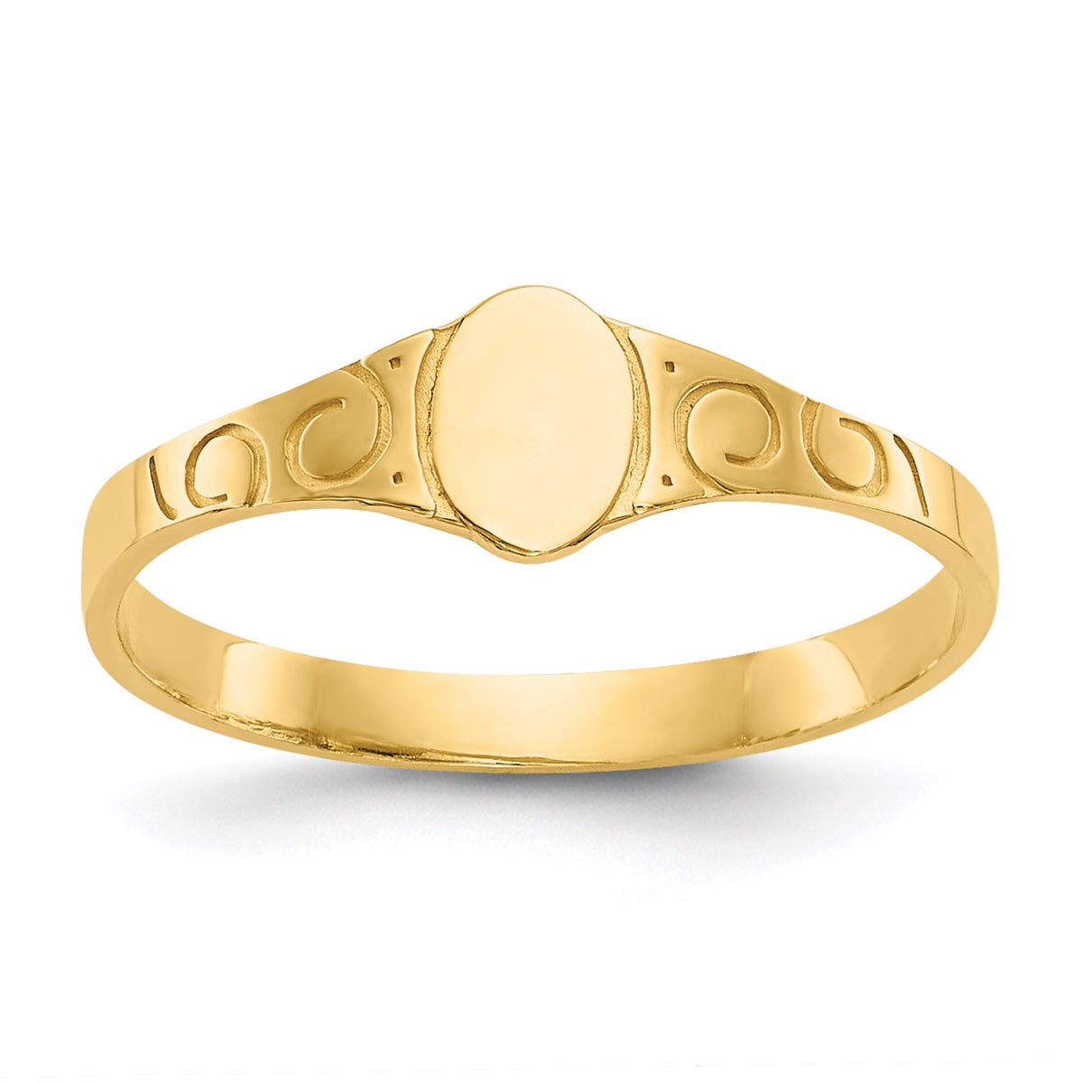 10k Polished Oval Child's Signet Ring