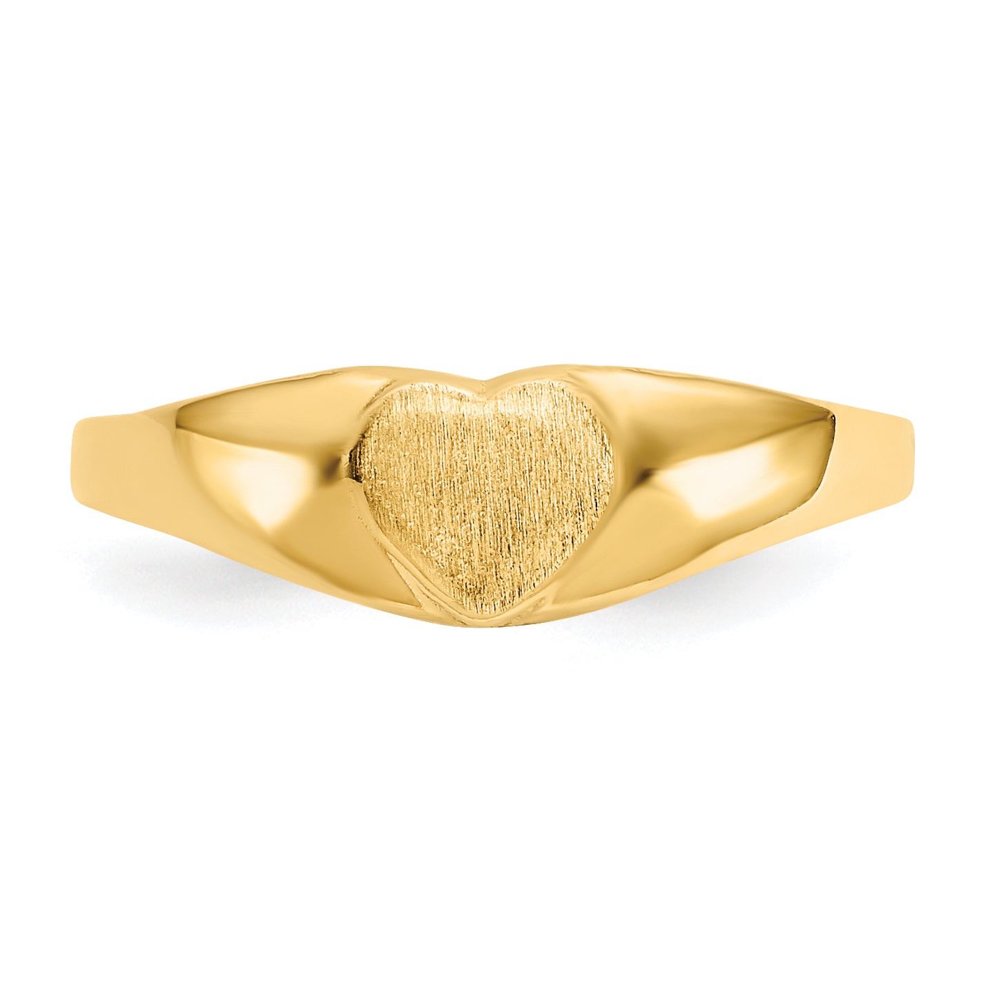 10k Satin Child's Heart Signet Ring - 3