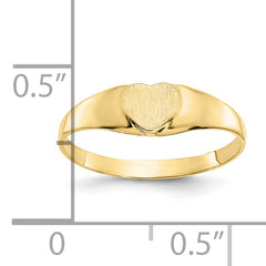 10k Satin Child's Heart Signet Ring - 3