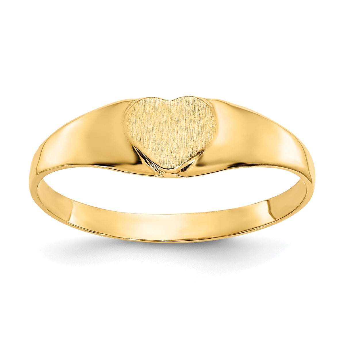 10k Satin Child's Heart Signet Ring