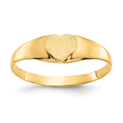 10k Satin Child's Heart Signet Ring