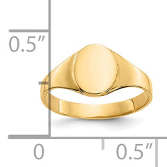 10k High Polished Oval Baby Signet Ring - 1
