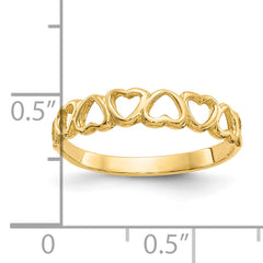 10K Polished Hearts Ring