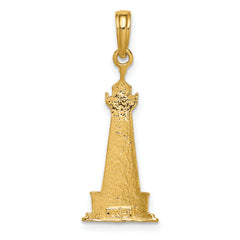 10K and Rhodium Cape Hatteras Lighthouse Pendant