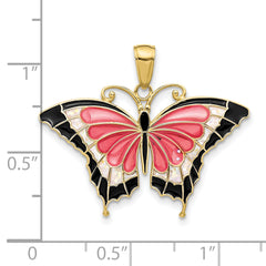 10K Enameled Butterfly Pendant