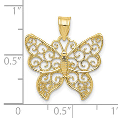 10k Filigree Butterfly Pendant