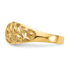 10K Paisley Diamond-cut Design Dome Ring