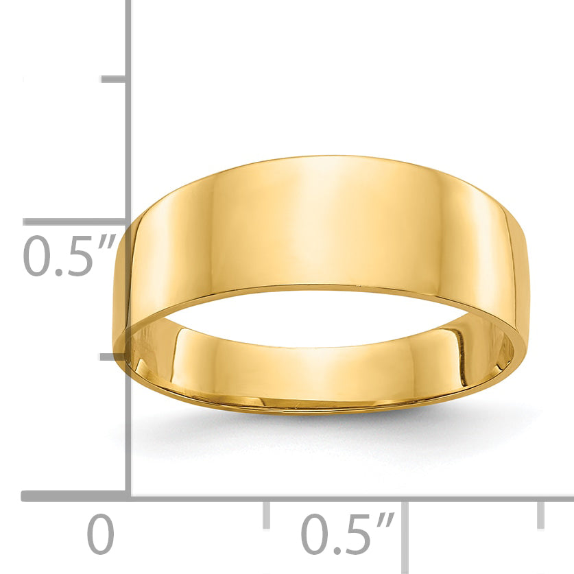 10K 3-6mm Flat-top Tapered Cigar Band Ring