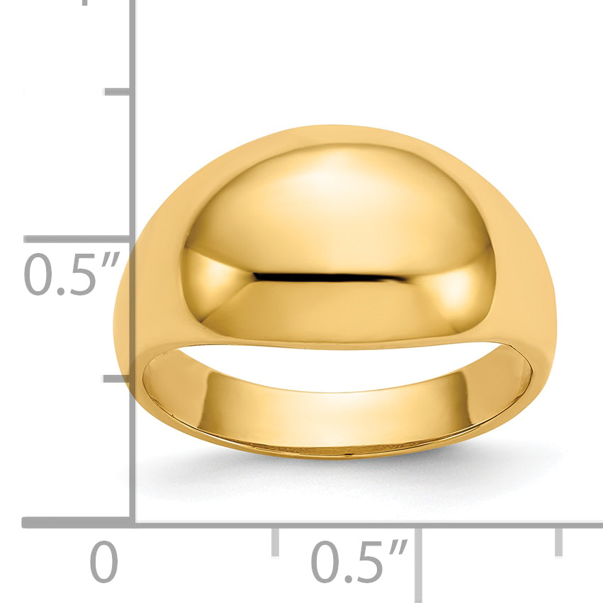 10K 10mm Domed-top Tapered Cigar Band Ring