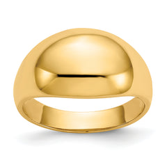 10K 10mm Domed-top Tapered Cigar Band Ring