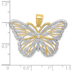 10K W/Rhodium Butterfly Pendant