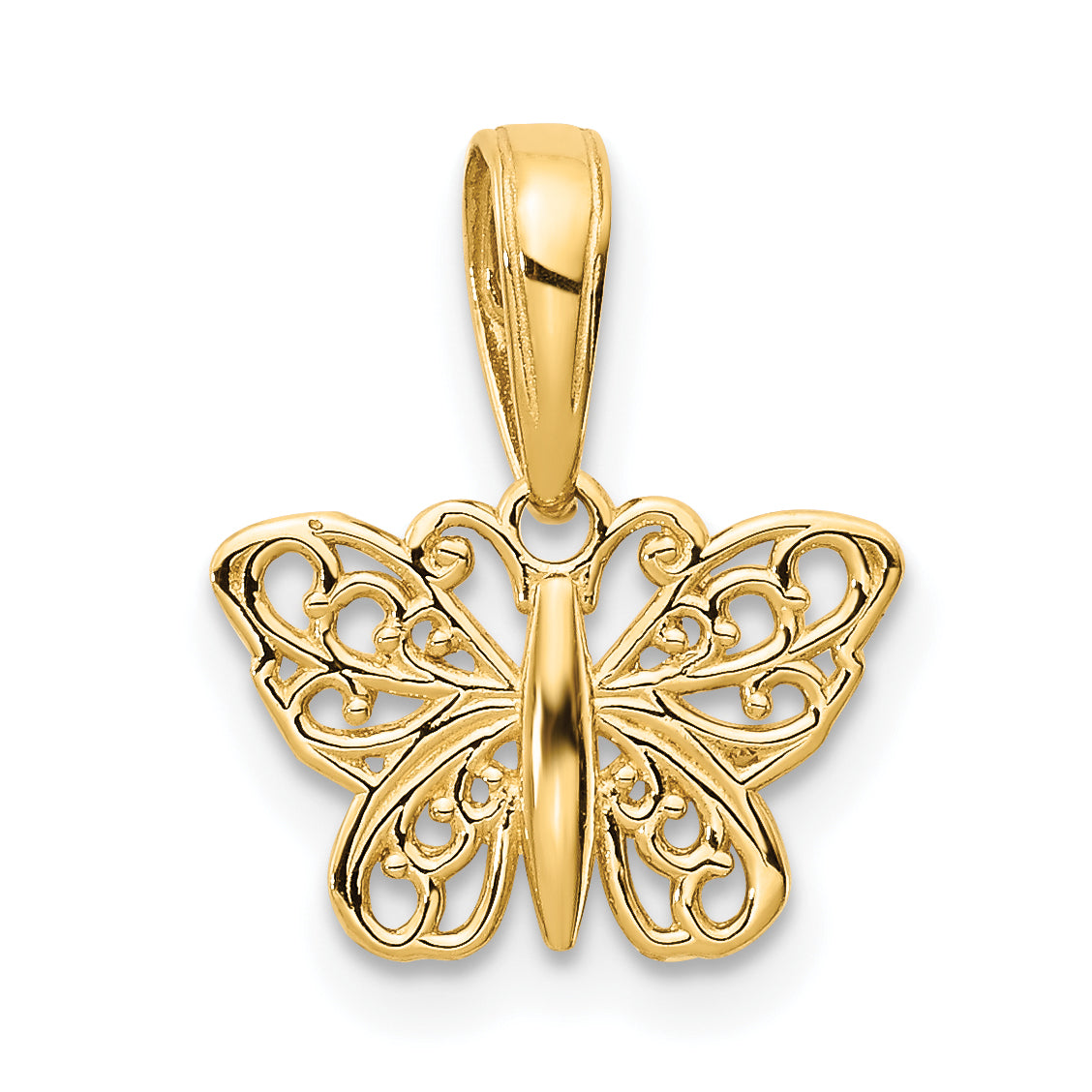 10K Filigree Butterfly Charm