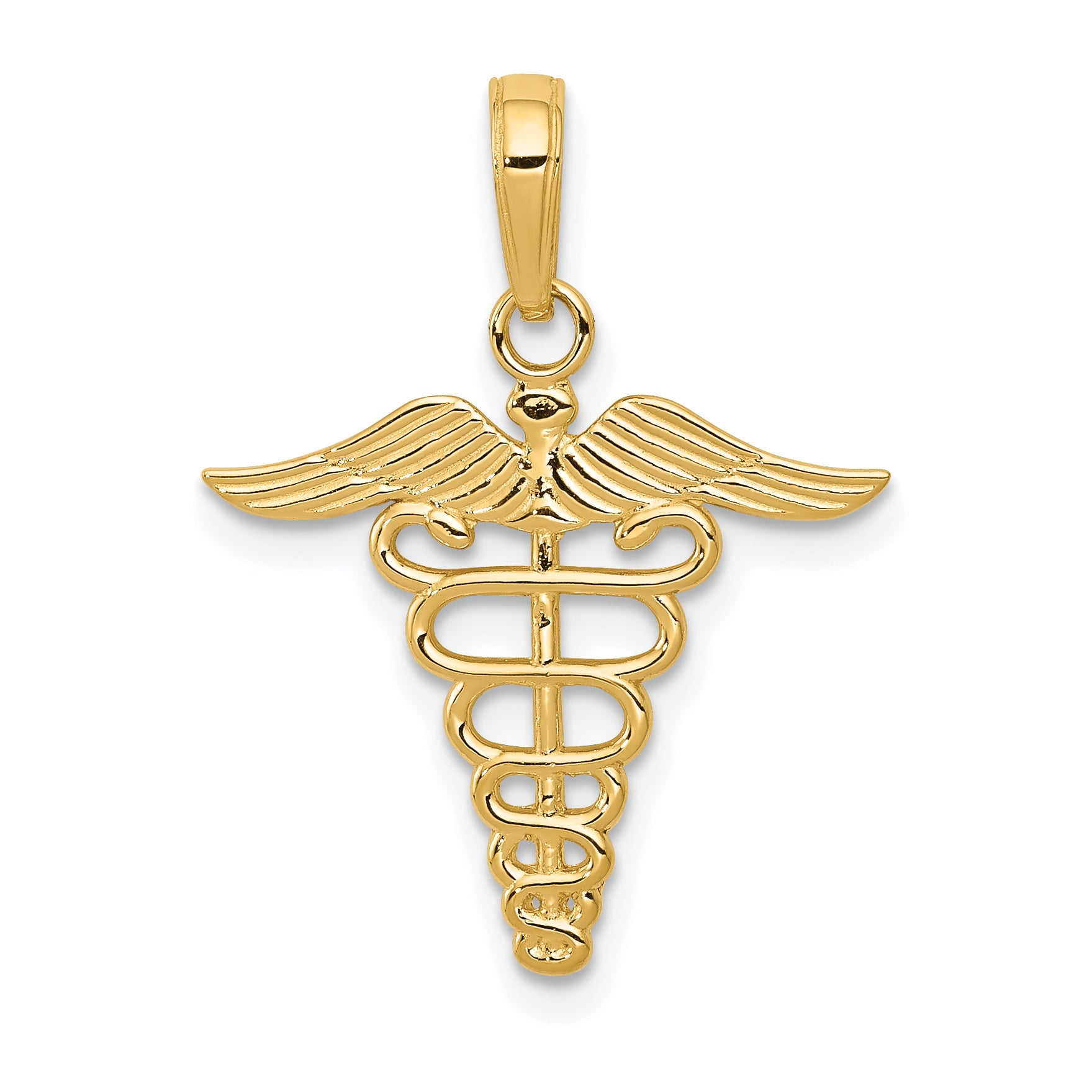 10k Caduceus Pendant