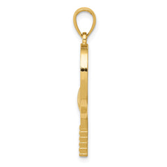 10k Diamond-Cut Tennis Racquet Charm