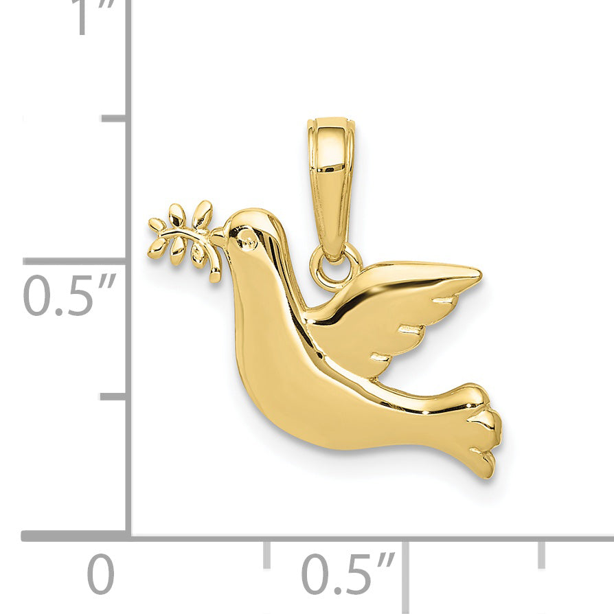 10k Polished Dove Charm