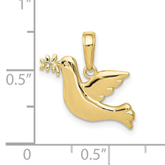 10k Polished Dove Charm