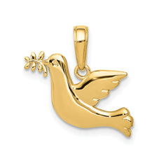 10k Polished Dove Charm