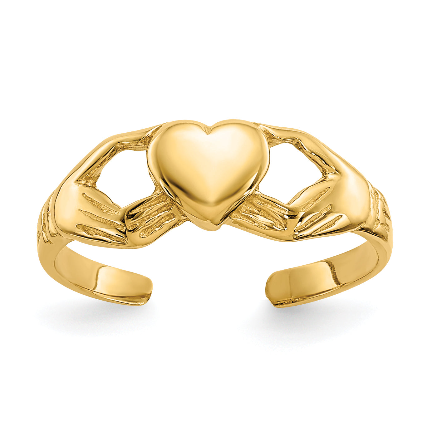 10k Polished Claddagh Toe Ring