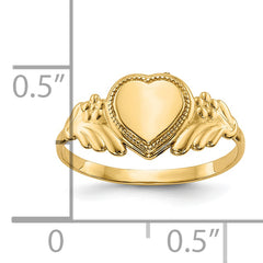 10k Polished Heart Child's Ring