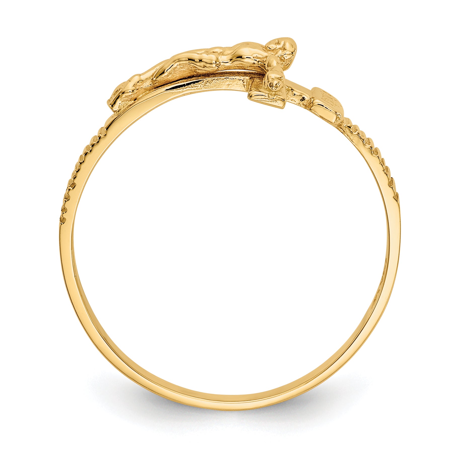 10K Gold Polished Jesus Band Ring - 6