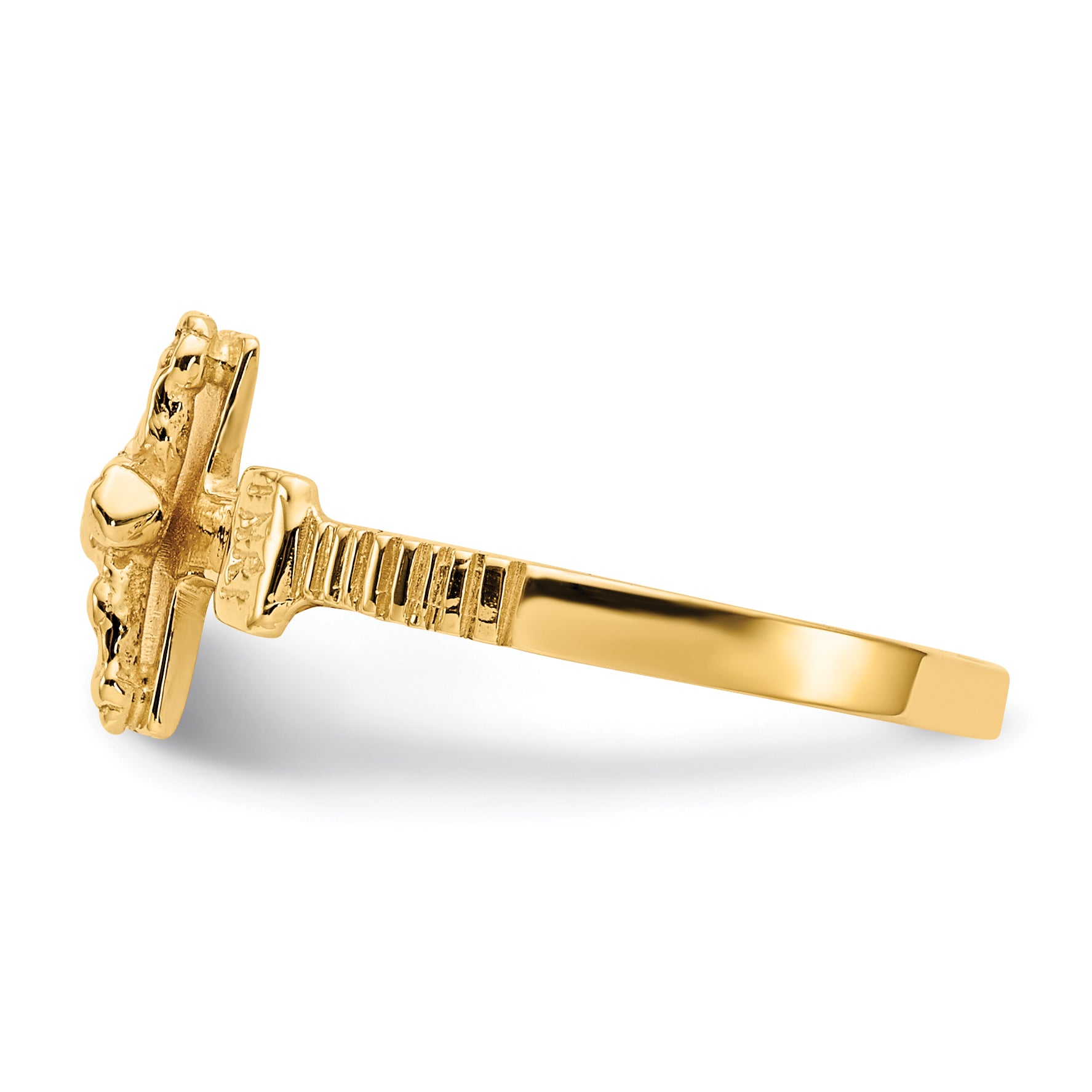 10K Gold Polished Jesus Band Ring - 6