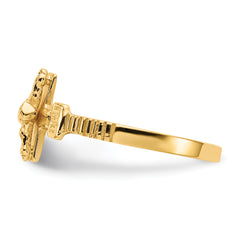 10K Gold Polished Jesus Band Ring - 6