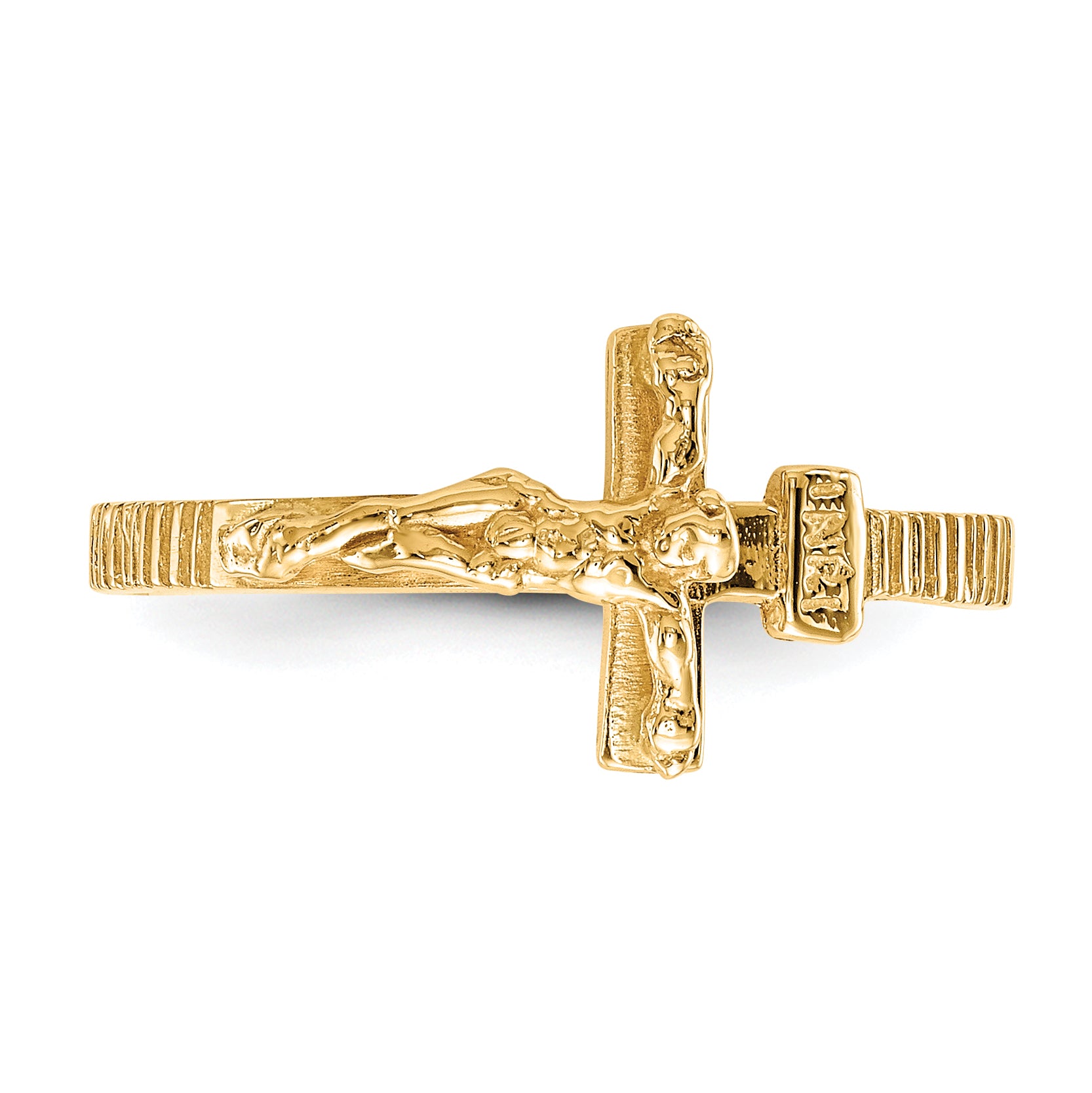 10K Gold Polished Jesus Band Ring - 6
