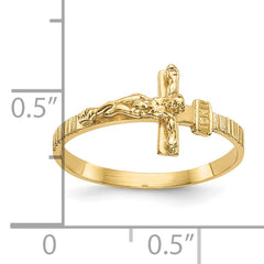 10K Gold Polished Jesus Band Ring - 6
