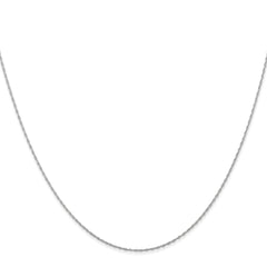 10K White Gold Polished Cable Rope Chain Necklace, Elegant 16-Inch