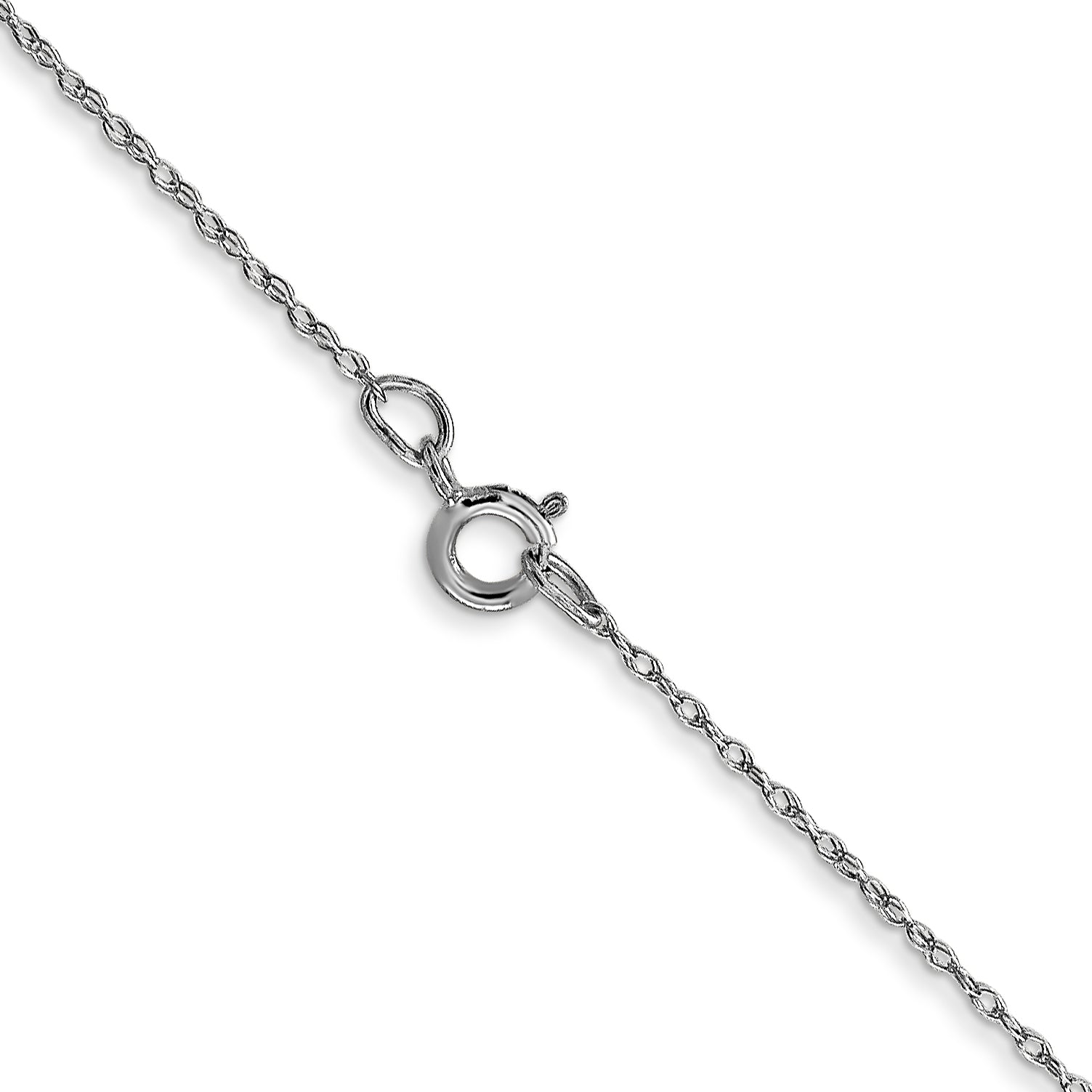 10K White Gold Polished Cable Rope Chain Necklace, Elegant 16-Inch