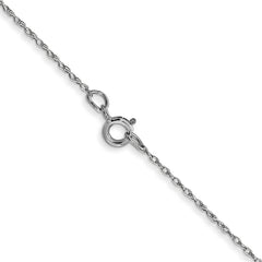 10K White Gold Polished Cable Rope Chain Necklace, Elegant 16-Inch