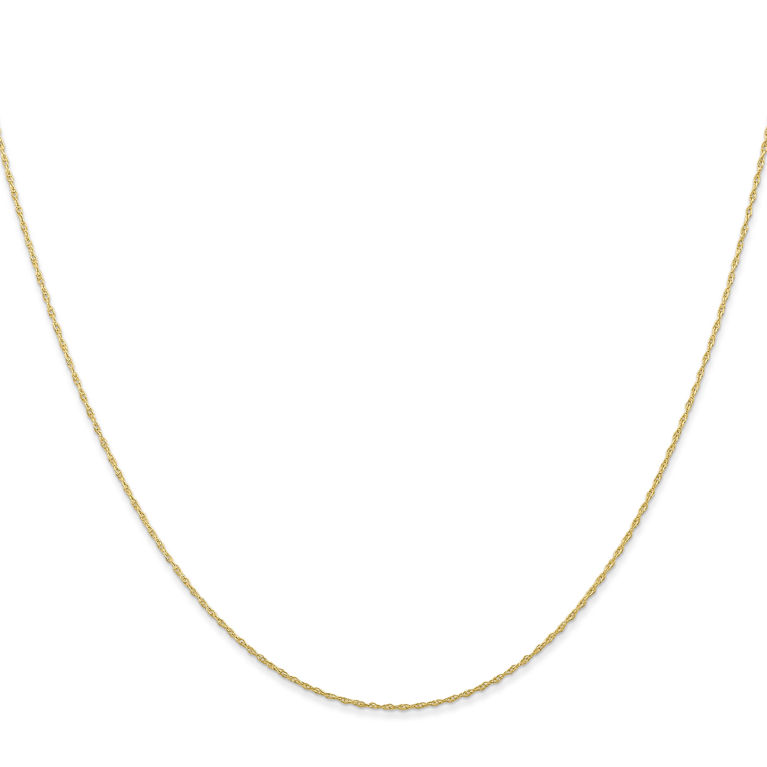 10K Gold Polished Cable Rope Chain Necklace Elegant 16 Inch