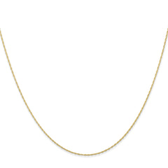 10K Gold Polished Cable Rope Chain Necklace Elegant 16 Inch
