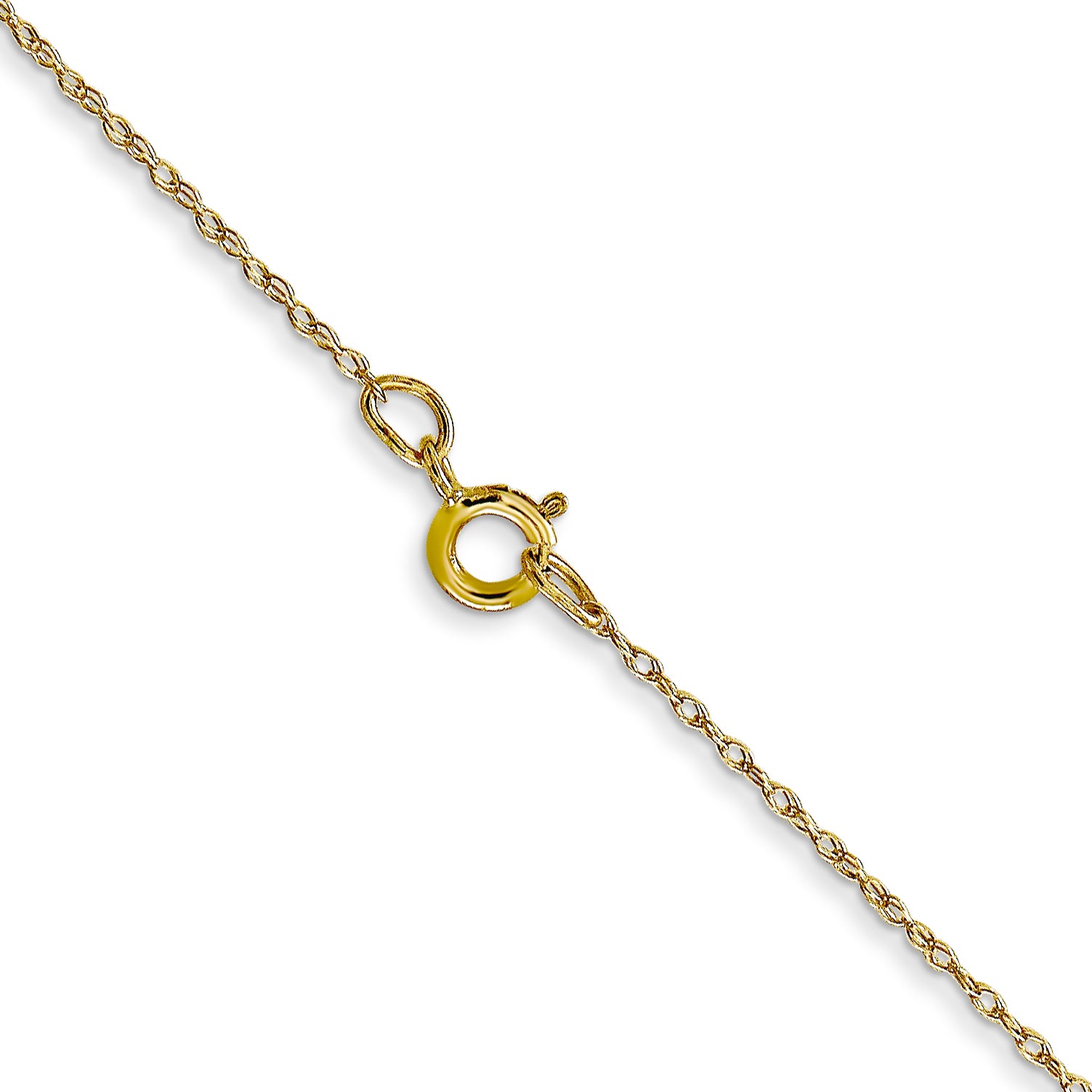 10K Gold Polished Cable Rope Chain Necklace Elegant 16 Inch