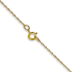 10K Gold Polished Cable Rope Chain Necklace Elegant 16 Inch