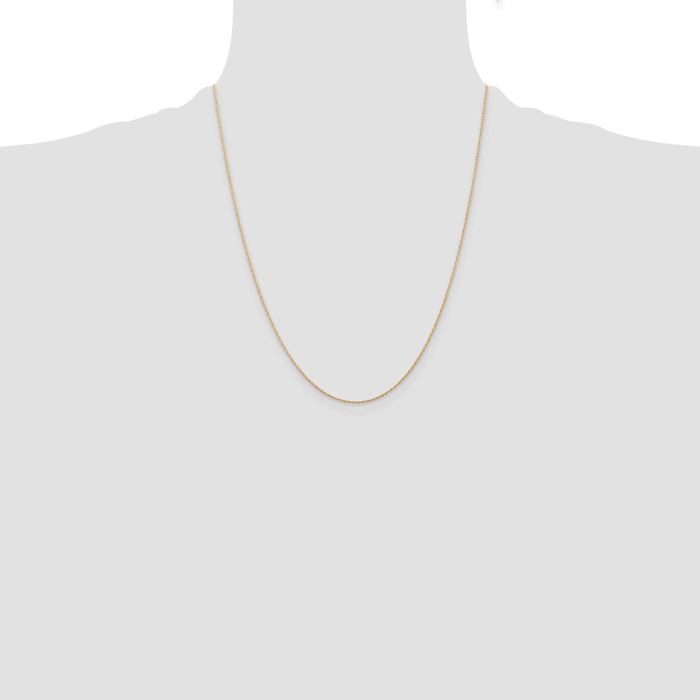 10K Gold Polished Cable Rope Chain Necklace Elegant 16 Inch