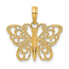 10K Filigree Butterfly Charm