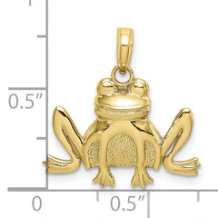 10K Textured Sitting Frog Charm