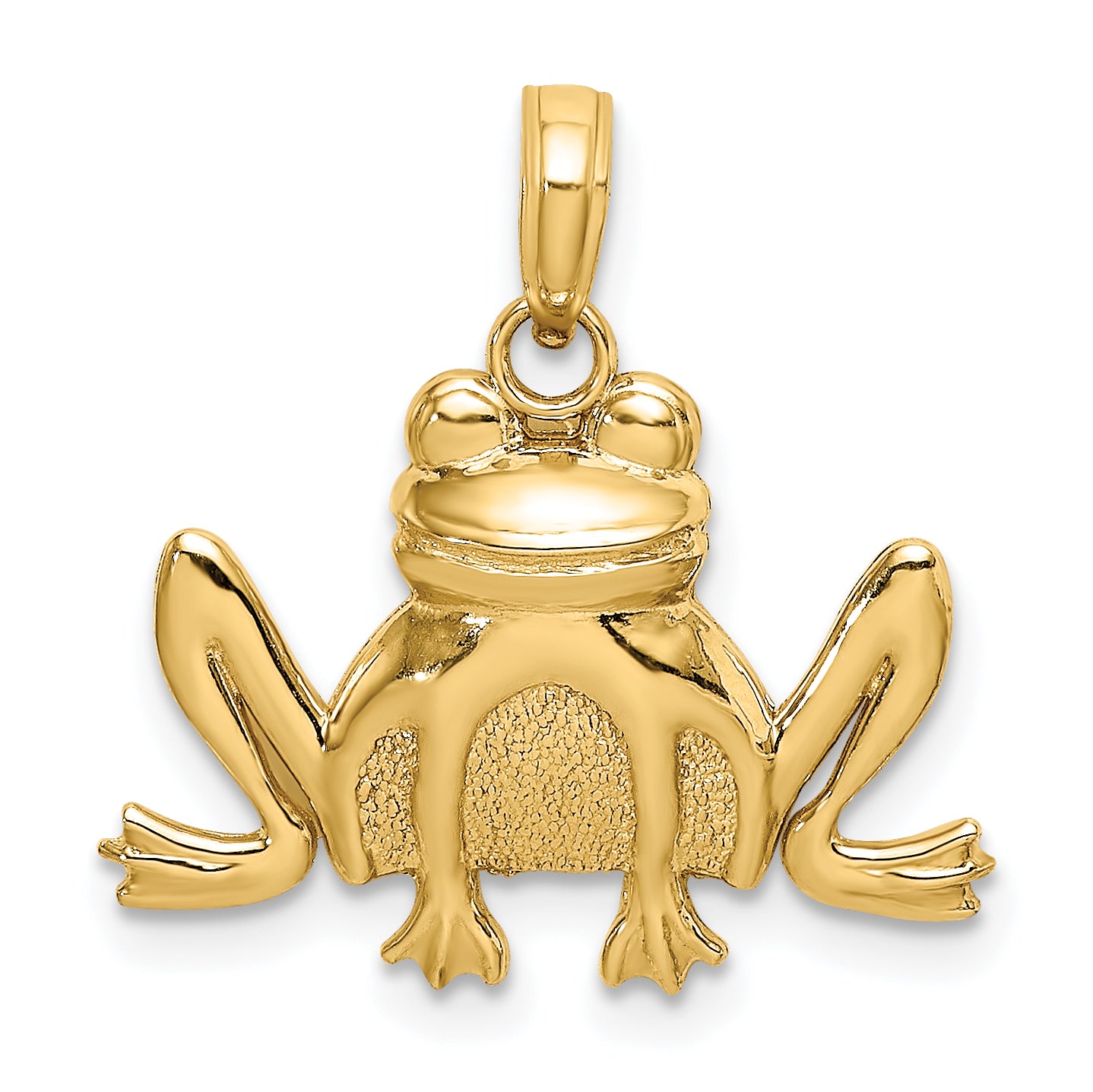 10K Textured Sitting Frog Charm