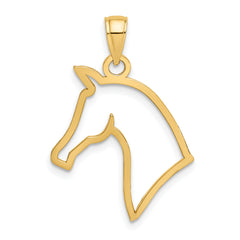 10K Cut-Out Horse Head Profile Charm