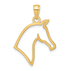 10K Cut-Out Horse Head Profile Charm