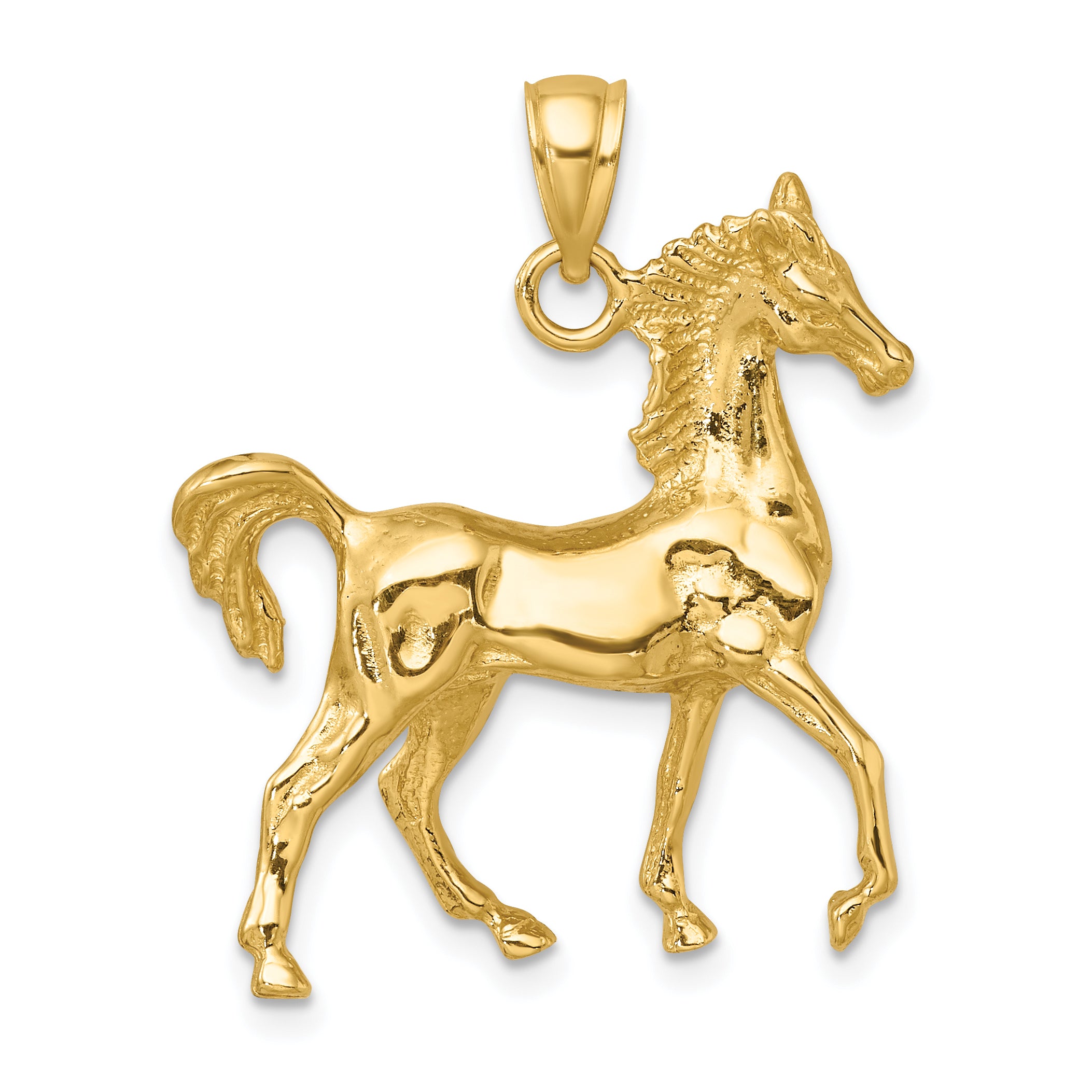 10K 3-D Polished Horse Charm
