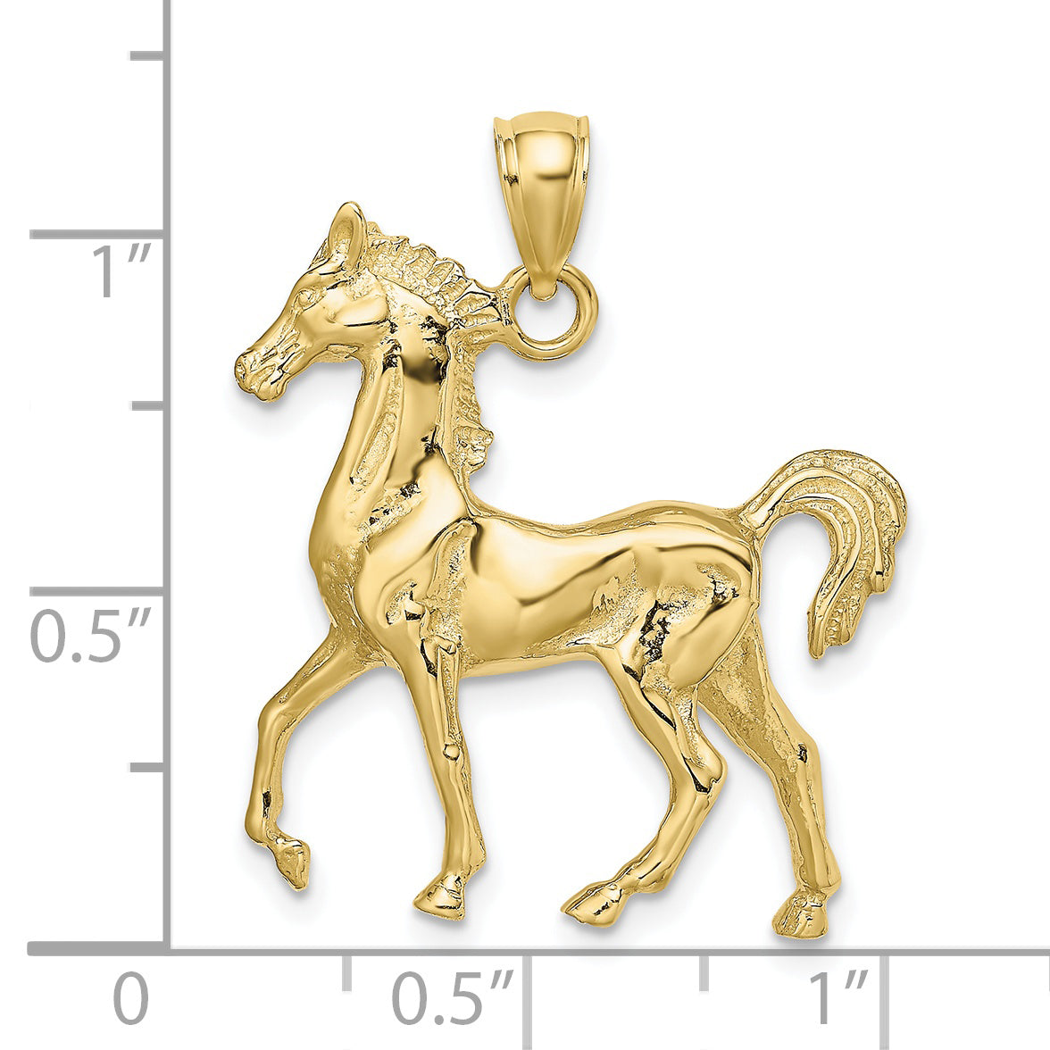 10K 3-D Polished Horse Charm